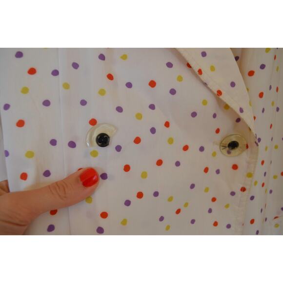 Vintage Polka Dot Trench Coat - Picture 5 of 6